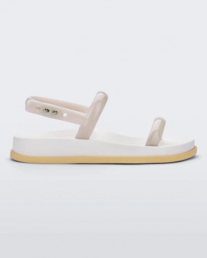 Beige White Yellow Women's Melissa Soft Wave Sandals | FVTL-69058 | USA