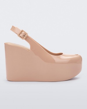 Beige Women's Melissa Groovy Platforms | TLBU-23407 | USA