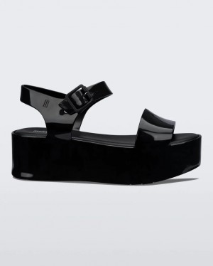 Black Women's Melissa Mar Platform Sandals | ZIXV-59814 | USA