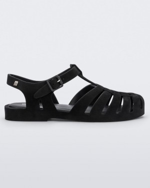 Black Women's Melissa Possession Velvet Sandals | SVEW-74528 | USA