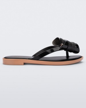 Black Women's Melissa Slim Flip Flops | QHWV-80425 | USA