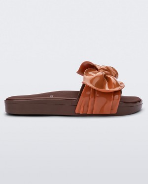 Brown Women's Melissa Tie Beach Slides | PWTO-95134 | USA