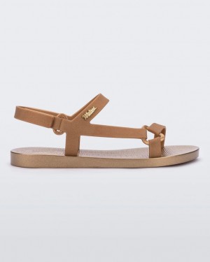 Gold Women's Melissa Sun Downtown Sandals | QBLU-40362 | USA