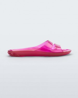 Grey Pink Women's Melissa Real Jelly Slides | MHGA-94702 | USA