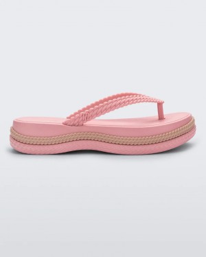 Pink Beige Women's Melissa Leblon Flip Flops | NUVK-14358 | USA