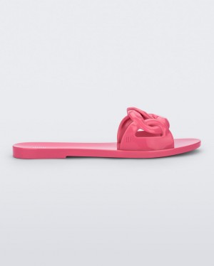 Pink Women's Melissa Jelly Chain Slides | DKYQ-54871 | USA