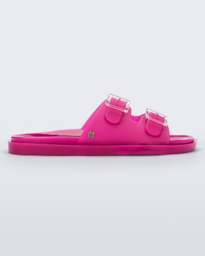 Pink Women's Melissa Wide Slides | BYZH-06715 | USA