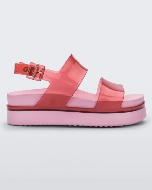 Red Pink Women's Melissa Cosmic Sandals | EGJQ-58132 | USA