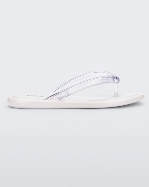 White Grey Women's Melissa Airbubble Flip Flops | GETK-08216 | USA