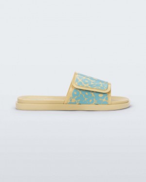 Yellow Blue Women's Melissa Brave Slides | SIJC-83450 | USA