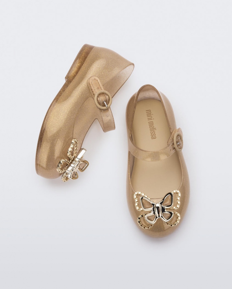 Beige Baby Melissa Mini Sweet Love Butterfly Flats | ZKTV-32754 | USA