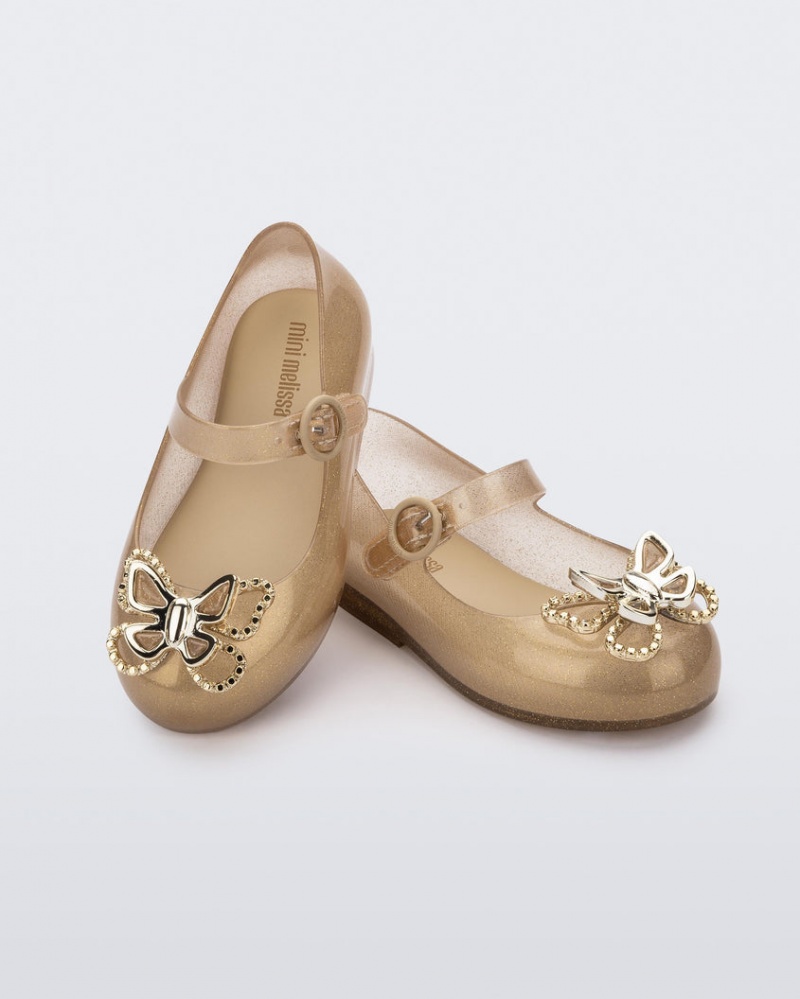 Beige Baby Melissa Mini Sweet Love Butterfly Flats | ZKTV-32754 | USA