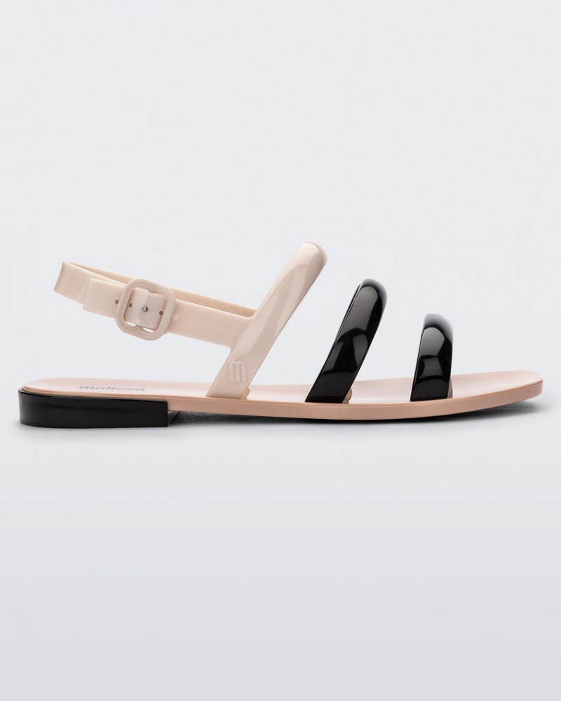 Beige Black Women\'s Melissa Essential Wave Sandals | BAJT-32759 | USA