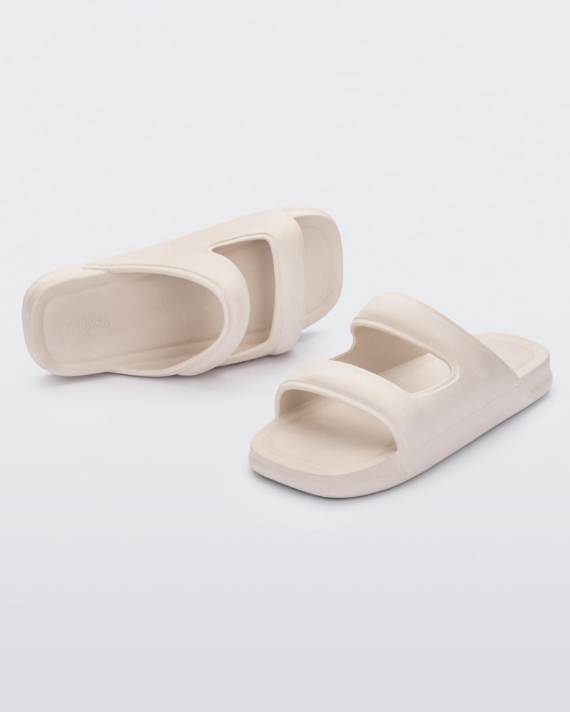 Beige Women's Melissa Free Grow Slides | KBLM-07426 | USA