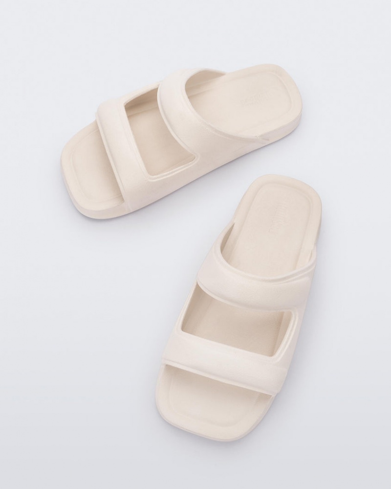 Beige Women's Melissa Free Grow Slides | KBLM-07426 | USA