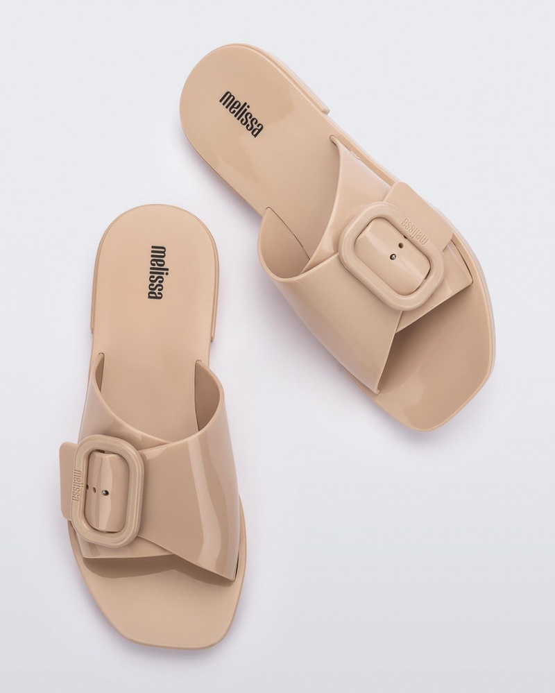 Beige Women's Melissa Lisie Slides | HUGJ-75261 | USA