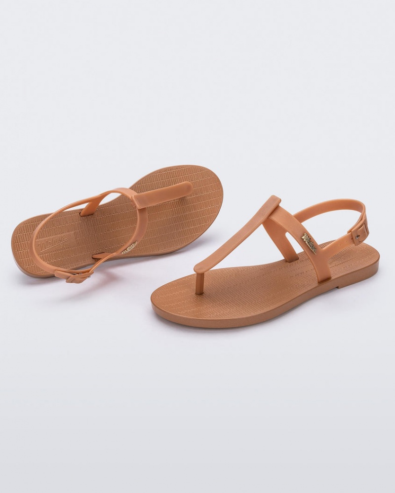 Beige Women's Melissa Sun Ventura Sandals | AJOU-71958 | USA