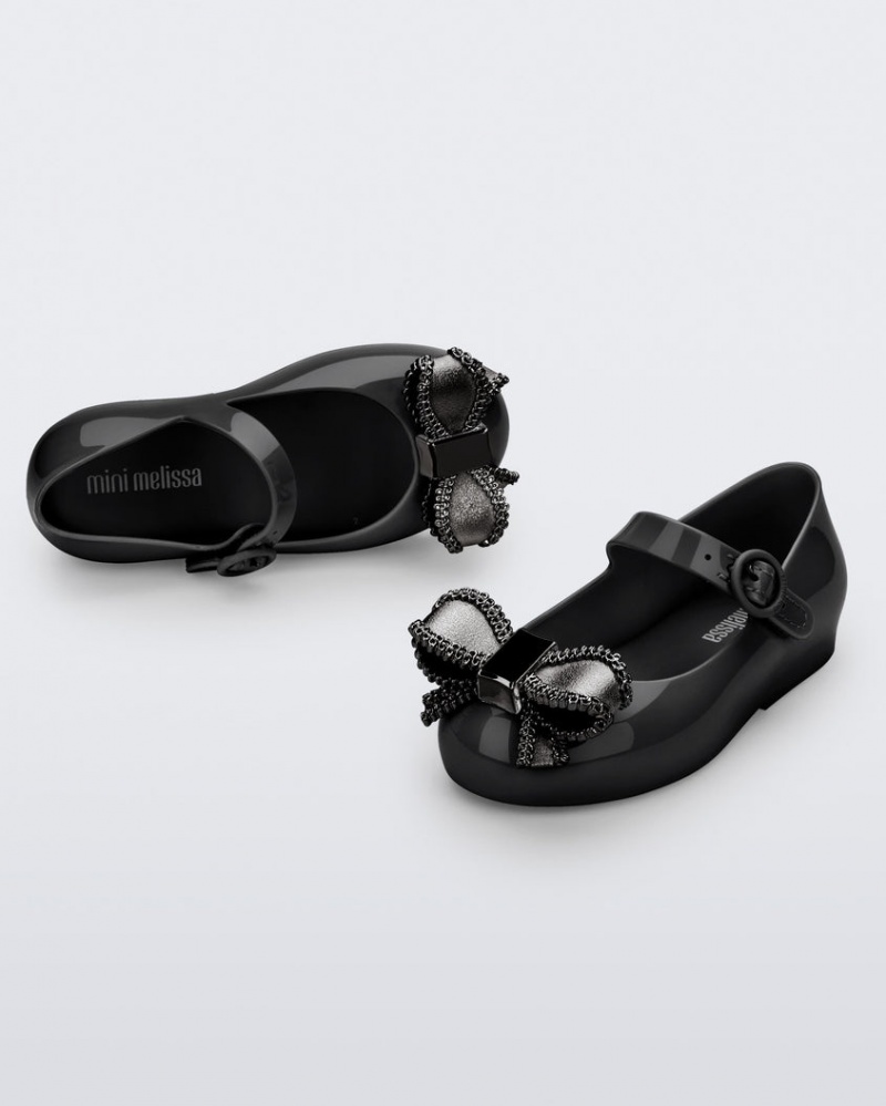 Black Baby Melissa Mini Sweet Love Flats | QKDA-90136 | USA