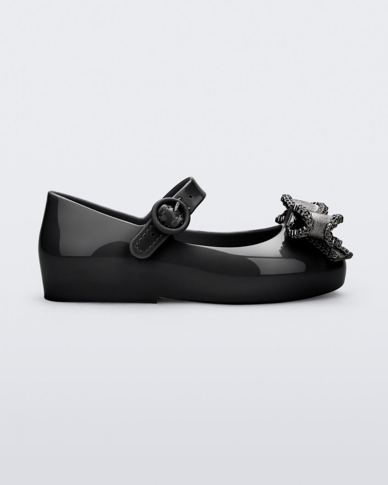 Black Baby Melissa Mini Sweet Love Flats | QKDA-90136 | USA