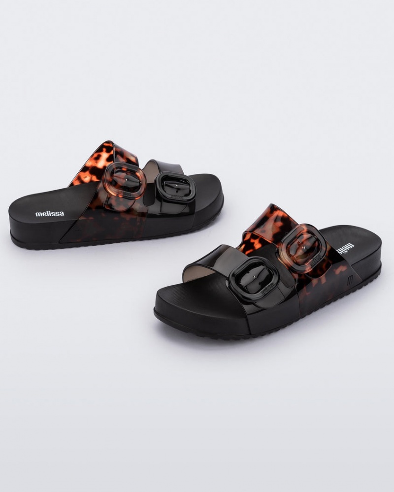 Black Grey Women's Melissa Cozy Slides | ZPQI-80549 | USA