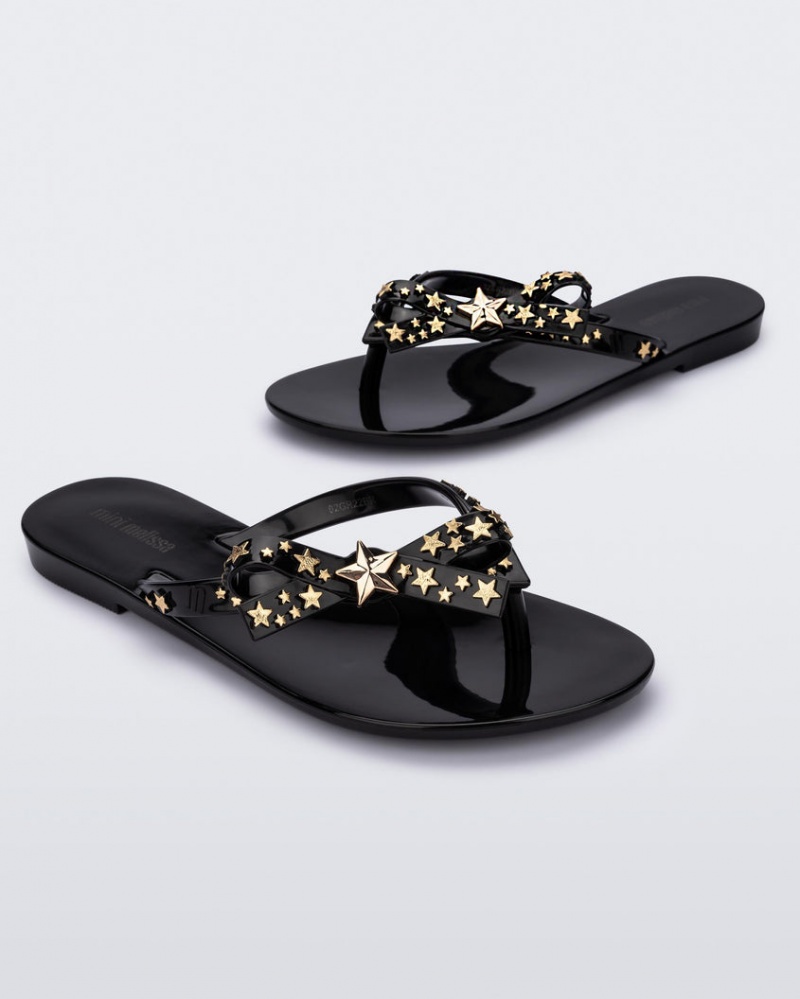 Black Kids' Melissa Mini Harmonic Stars Flip Flops | FVTB-35879 | USA