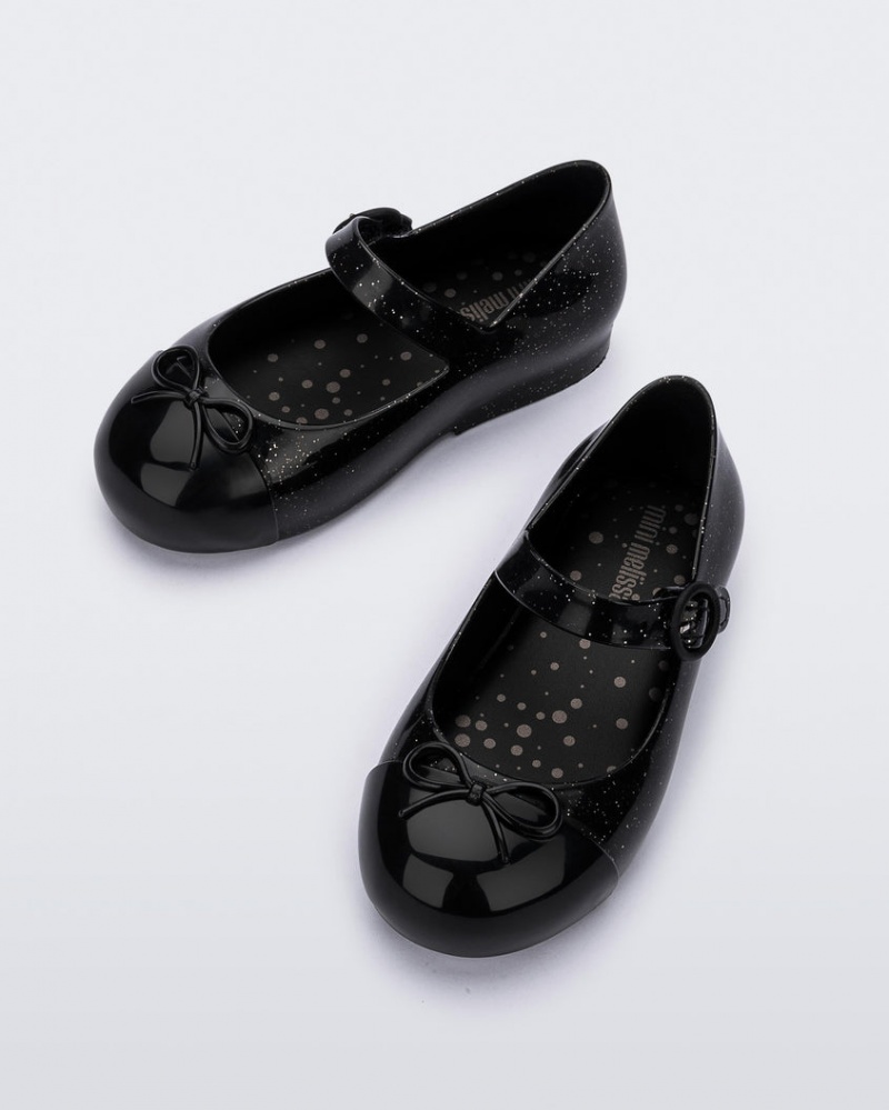 Black Silver Baby Melissa Mini Sweet Love Cap Toe Flats | ONPZ-54910 | USA