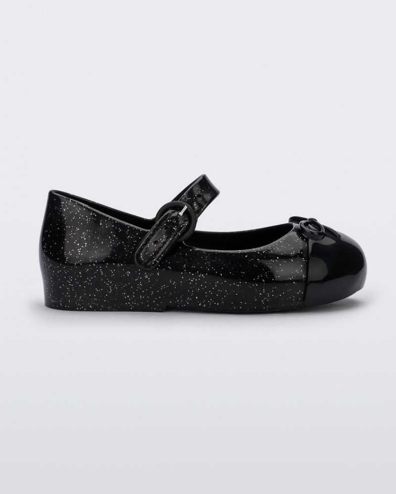 Black Silver Baby Melissa Mini Sweet Love Cap Toe Flats | ONPZ-54910 | USA