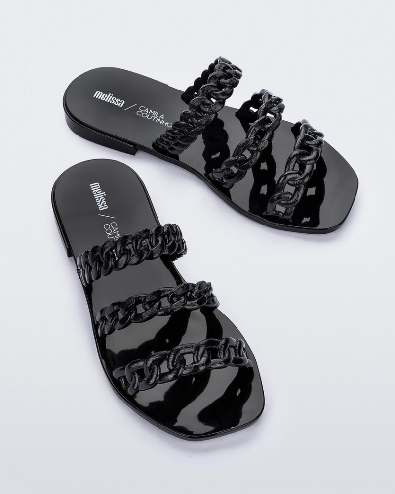 Black Women's Melissa CAMILA COUTINHO Feel Slides | OMHN-54039 | USA