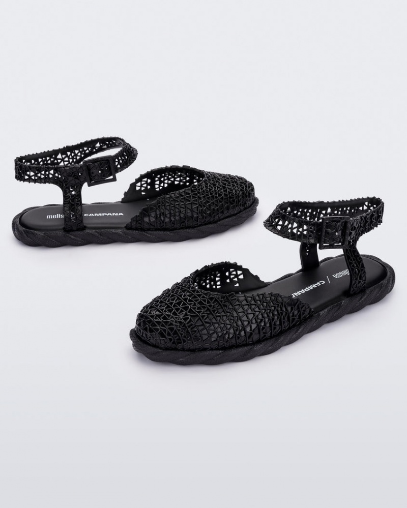 Black Women's Melissa Campana Espadrille Sandals | JZEQ-54829 | USA