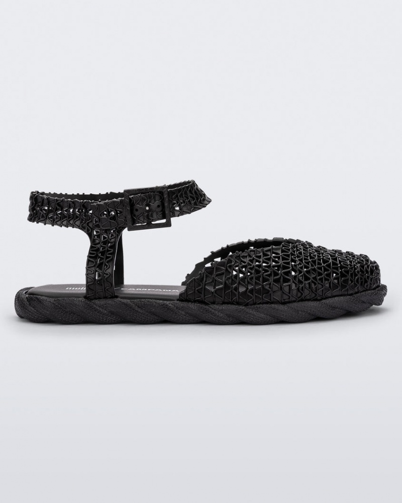 Black Women\'s Melissa Campana Espadrille Sandals | JZEQ-54829 | USA