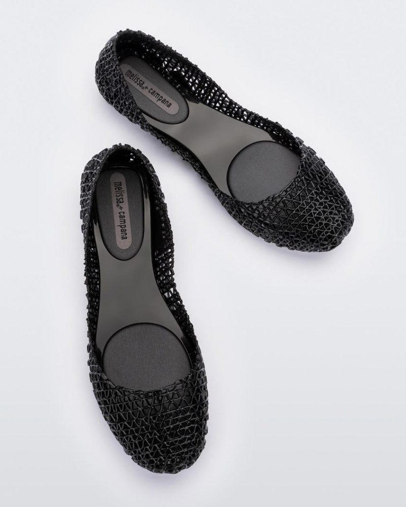 Black Women's Melissa Campana Flats | EQXH-04839 | USA