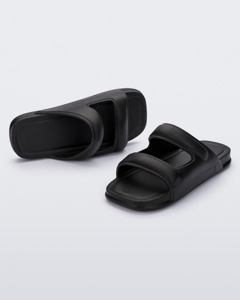 Black Women's Melissa Free Grow Slides | CZNE-90276 | USA