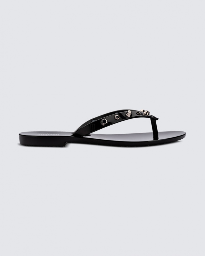 Black Women\'s Melissa Harmonic Studs Flip Flops | RIDF-38765 | USA