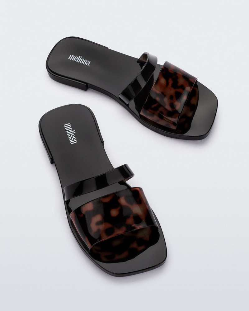 Black Women's Melissa Ivy Slides | DJFO-47120 | USA