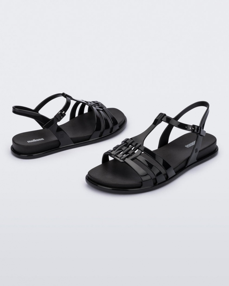 Black Women's Melissa Party Sandals | GCTD-25871 | USA