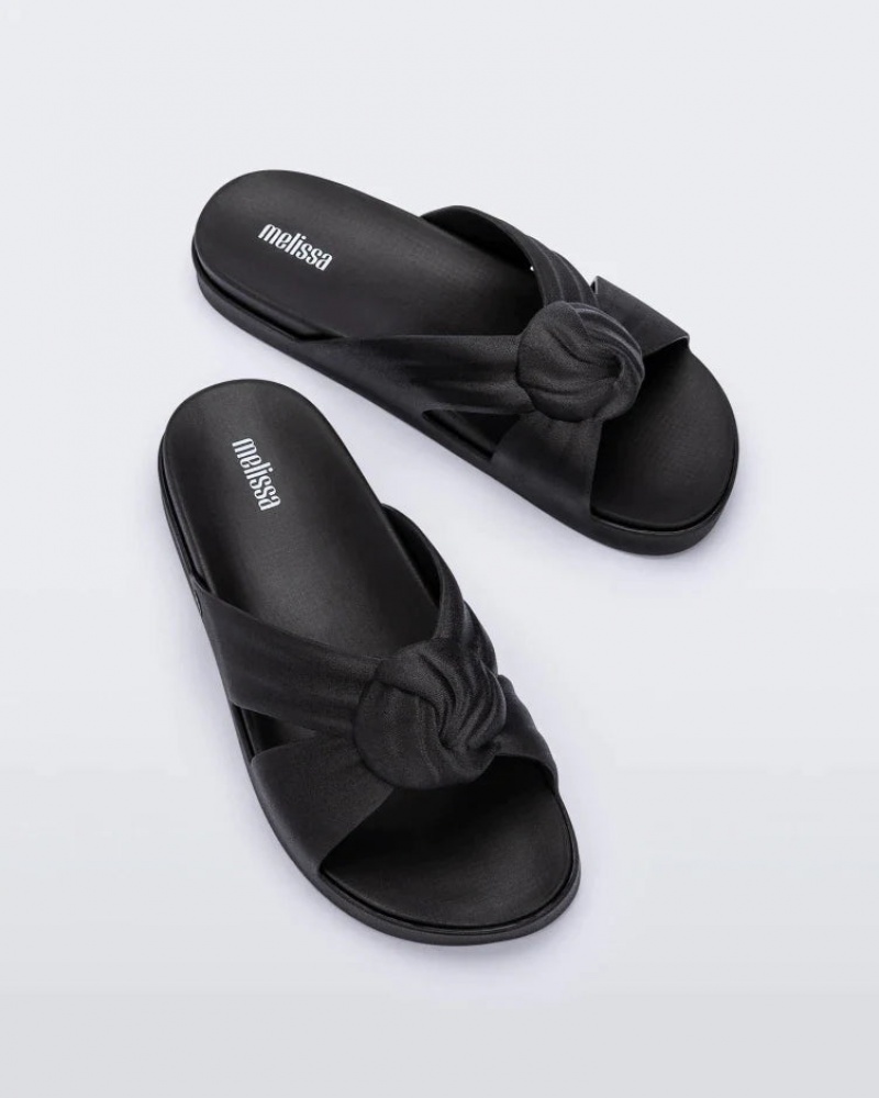 Black Women's Melissa Plush Slides | VKSY-57381 | USA