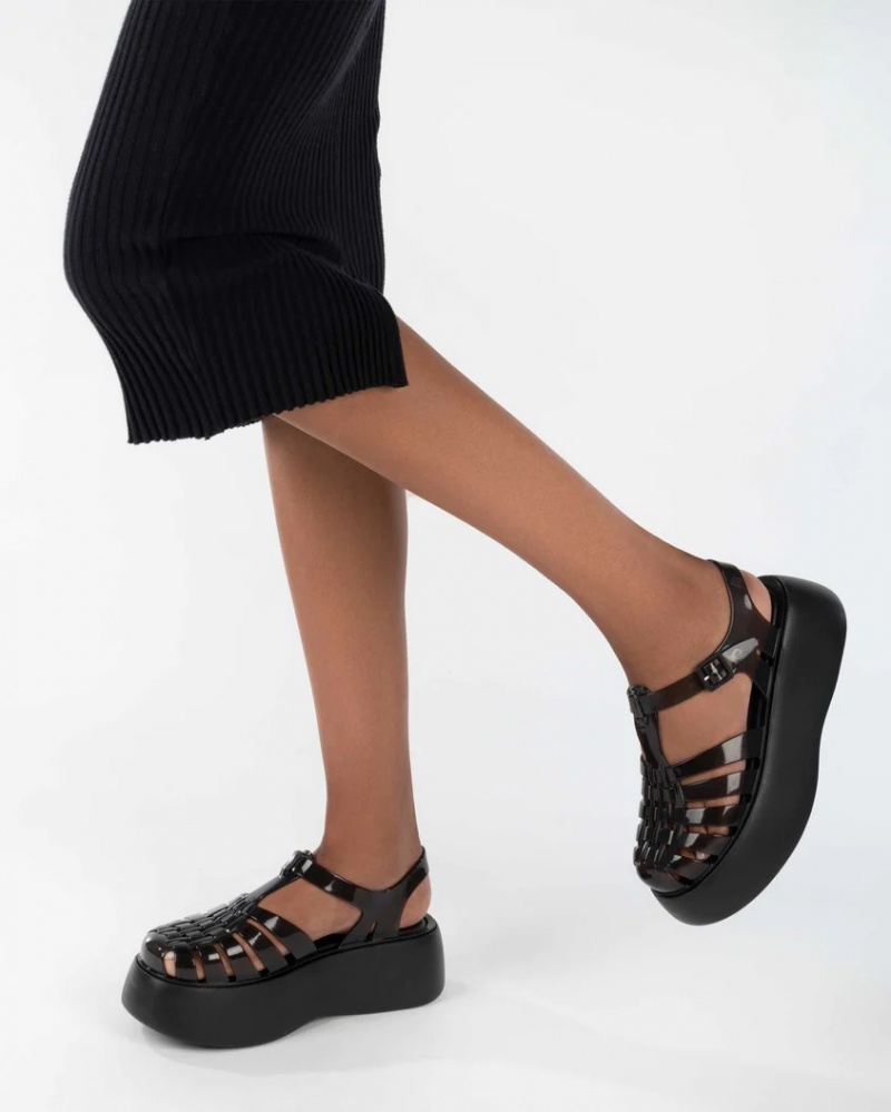 Black Women's Melissa Possession Platform Sandals | PWAE-69728 | USA