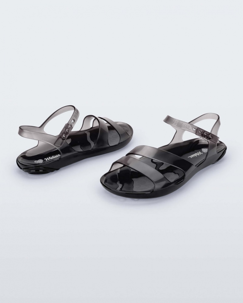 Black Women's Melissa Real Jelly Sandals | RNIY-87902 | USA