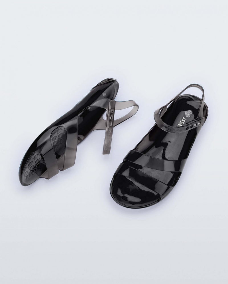 Black Women's Melissa Real Jelly Sandals | RNIY-87902 | USA