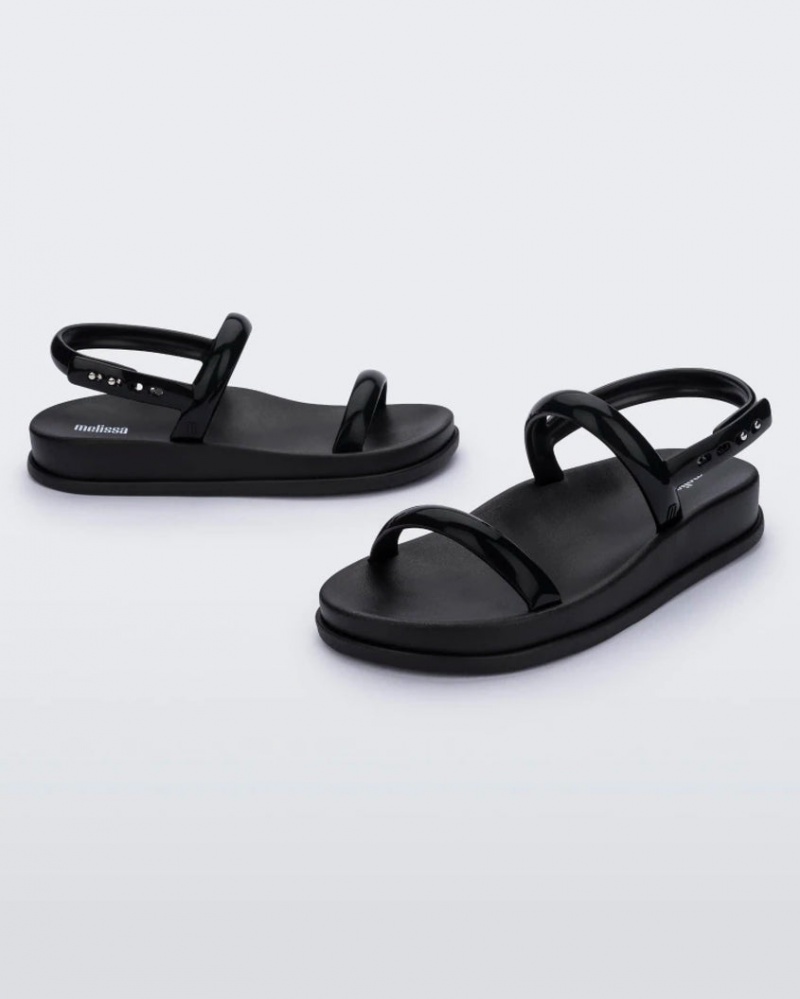 Black Women's Melissa Soft Wave Sandals | QHWS-12385 | USA