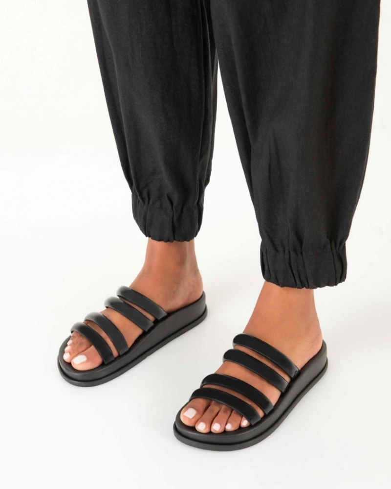 Black Women's Melissa Soft Wave Slides | FASX-13097 | USA