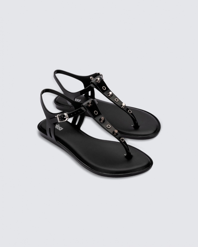 Black Women's Melissa Solar Studs Sandals | RUGJ-05391 | USA