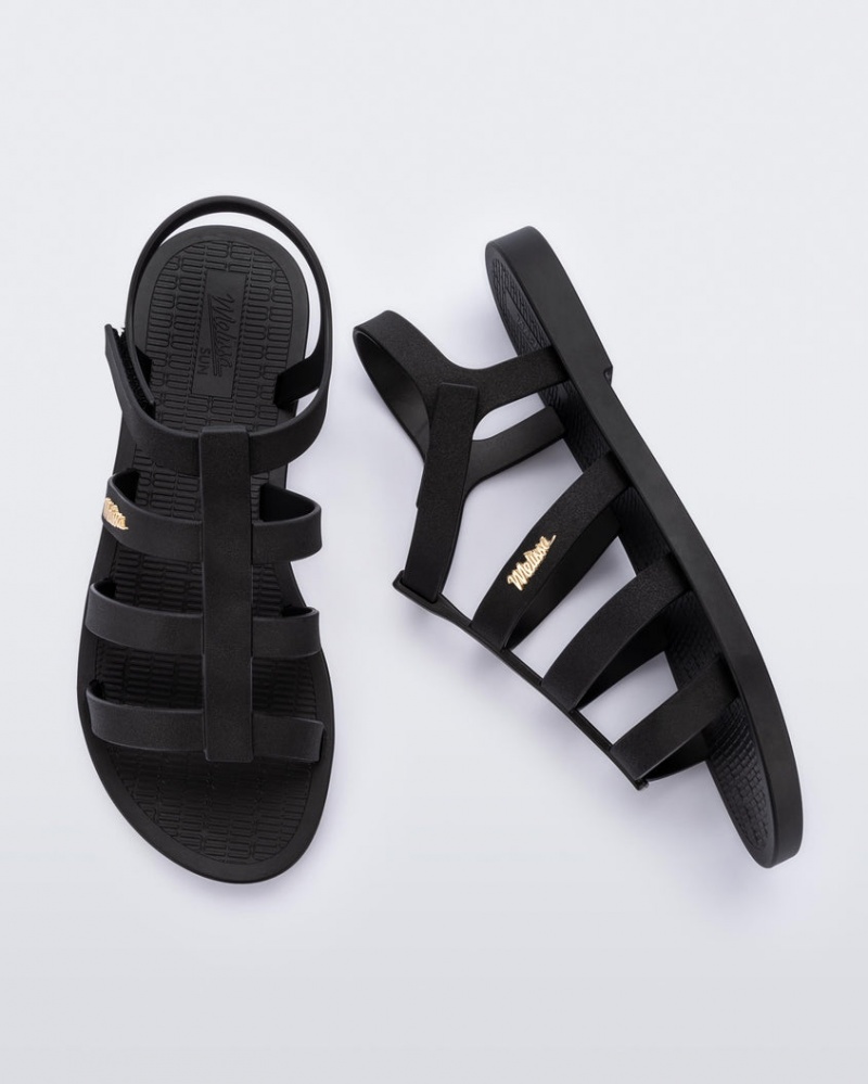 Black Women's Melissa Sun Rodeo Sandals | UWLB-59276 | USA