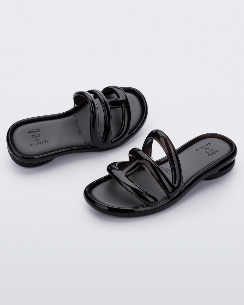 Black Women's Melissa Telfar Jelly Slides | SFVQ-63148 | USA