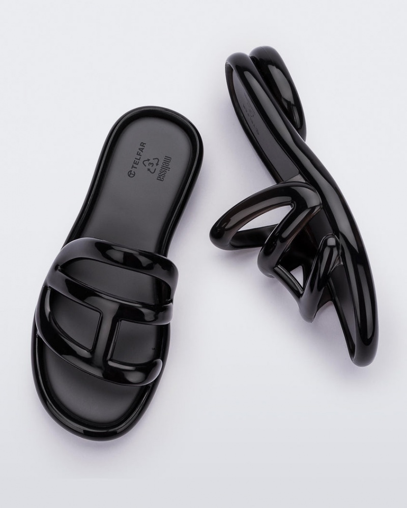 Black Women's Melissa Telfar Jelly Slides | SFVQ-63148 | USA