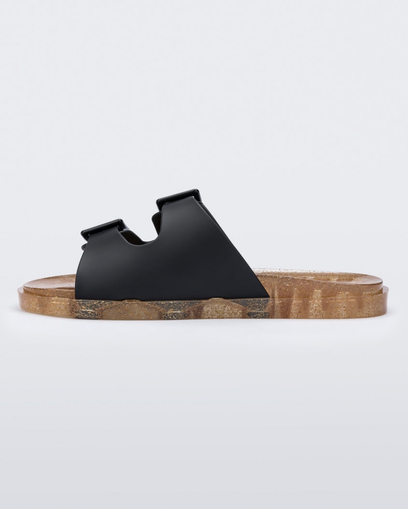 Black Women's Melissa Wide Sandals | KYBG-85142 | USA