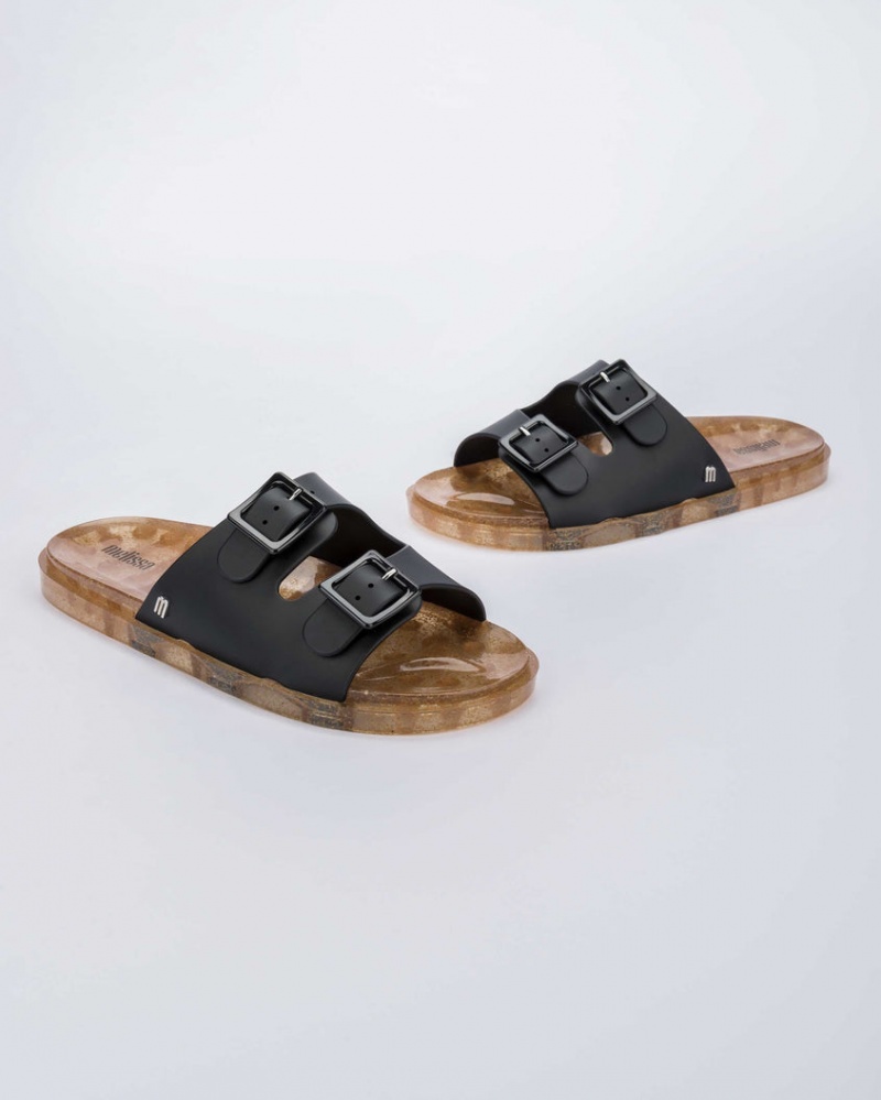 Black Women's Melissa Wide Sandals | KYBG-85142 | USA