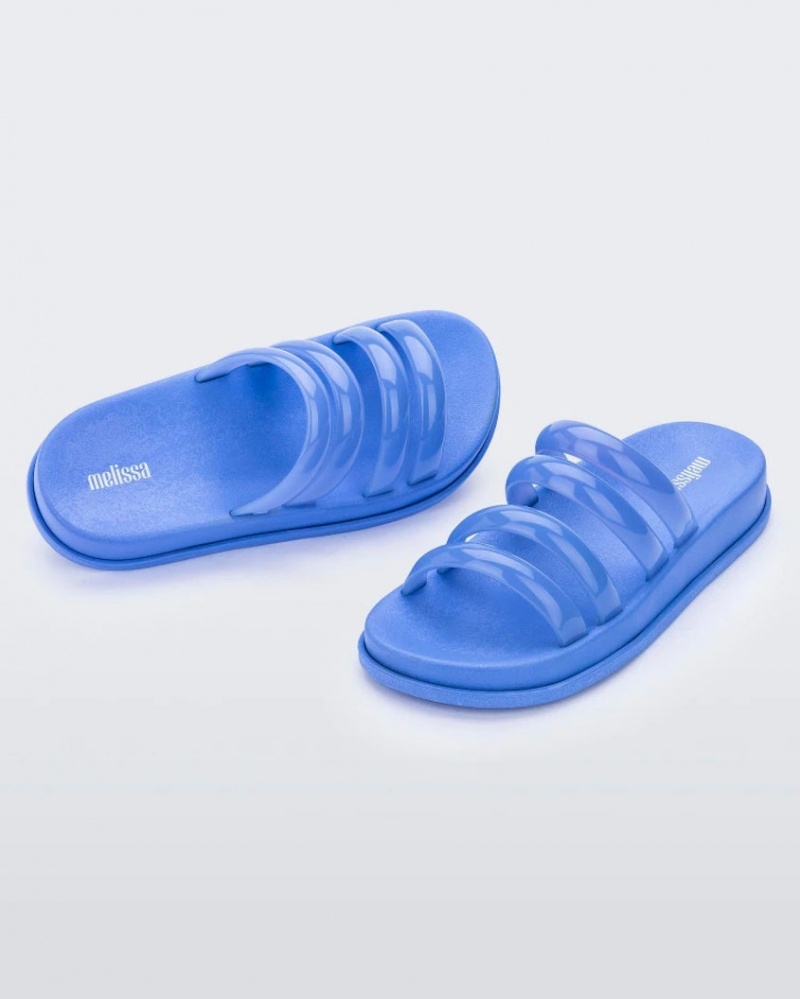 Blue Women's Melissa Soft Wave Slides | REVK-56790 | USA