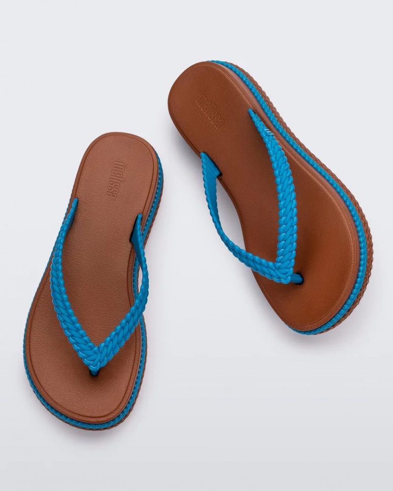 Brown Blue Women's Melissa Leblon Flip Flops | GLHX-73640 | USA