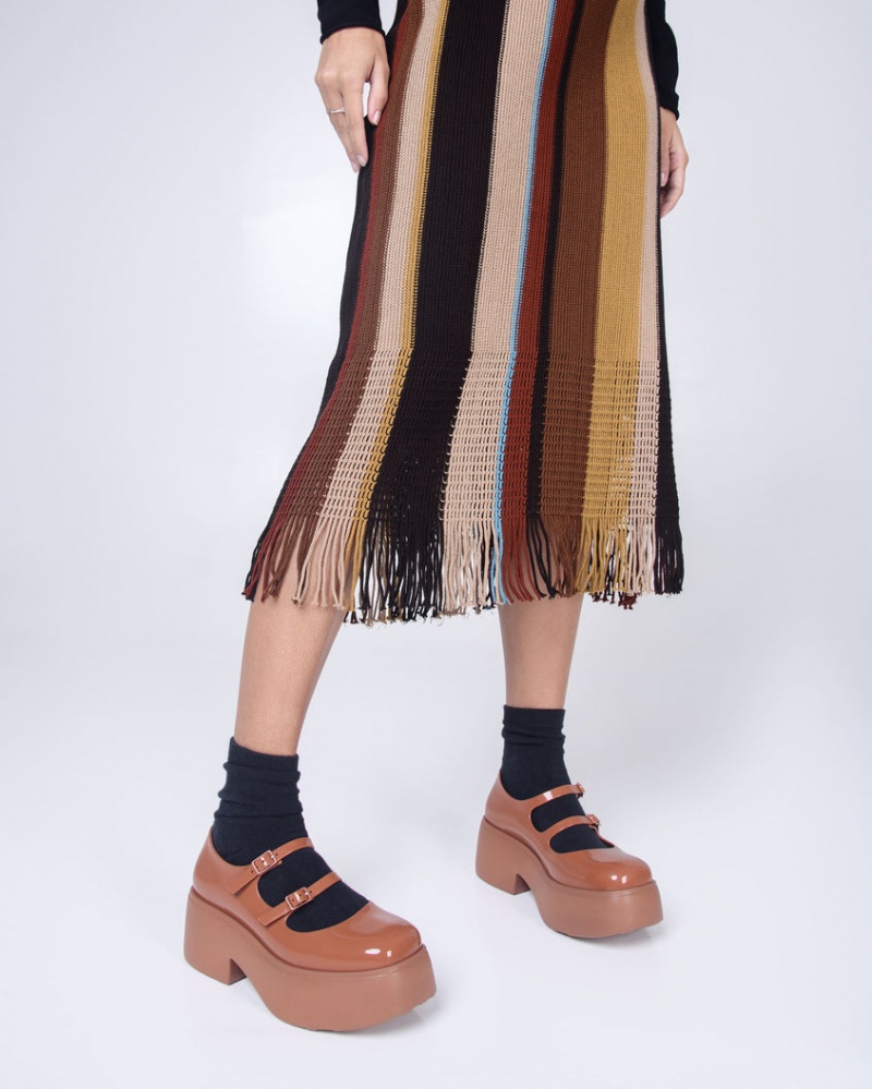 Brown Women's Melissa Farah Platforms | OQSR-95872 | USA